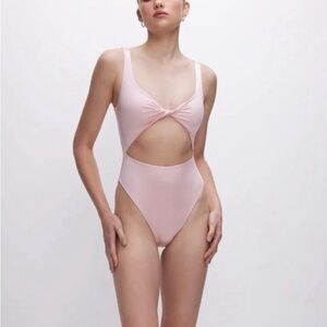 Good American Pink Satin Bodysuit Size 3 NEW